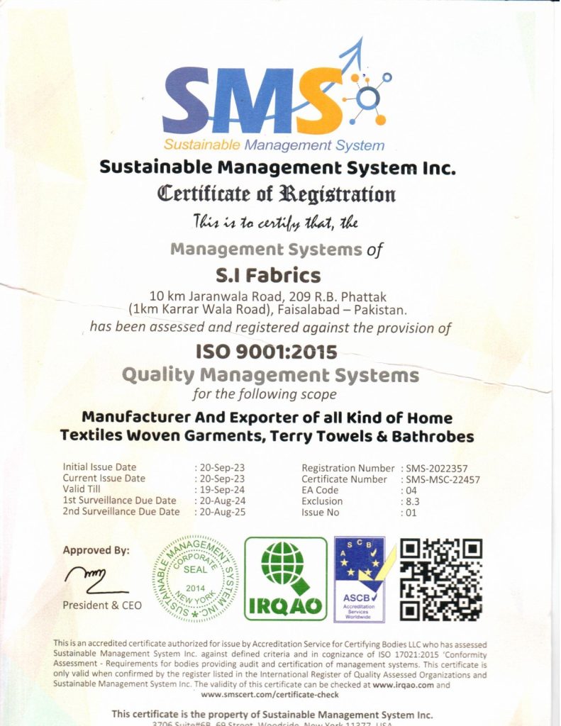 S.I. Certification